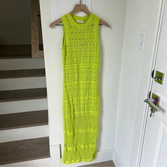 A.L.C. Monaghan Crochet Dress in Citronella - Picture 4 of 9